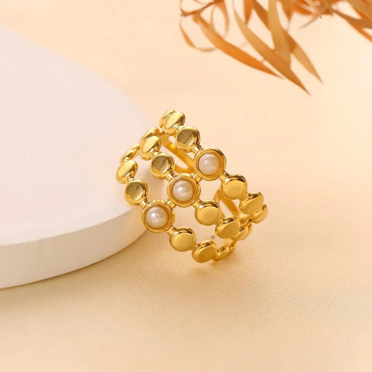 Turkish White Ring ( Adjustable)